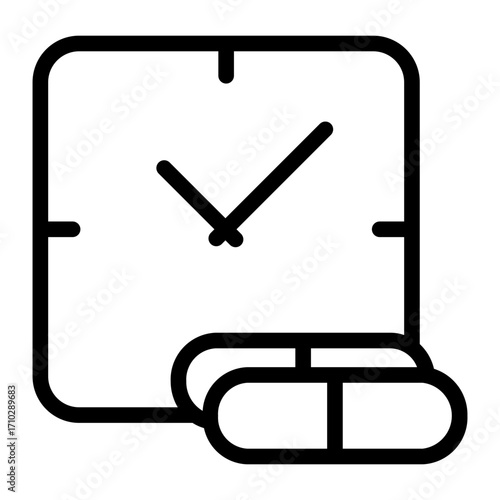 Time Release Supplement Line Icon
