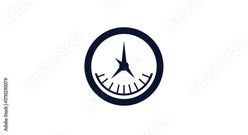 Free Download Minimalist circular gauge dial with hands and markings. - GFXLoad
