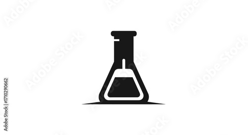 Erlenmeyer flask with liquid, a symbol of scientific research and chemical experiments.