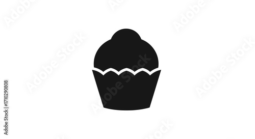 Silhouette of a delicious cupcake, perfect for a sweet treat or bakery display.