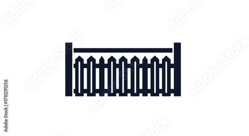 Simple black fence gate icon design.