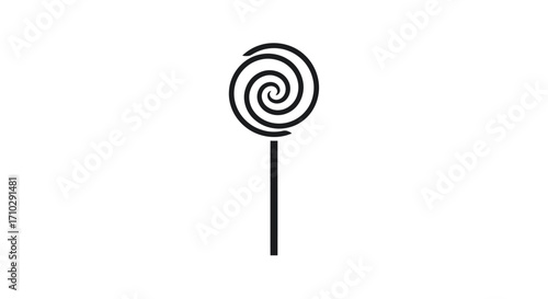 Sweet lollipop spiral candy on stick.