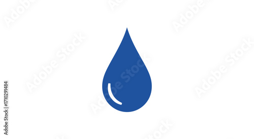 Isolated Blue Water Drop Icon Symbolizing Purity and Cleanliness.