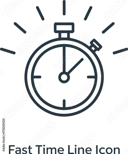 Simple stopwatch icon symbolizing speed and time measurement