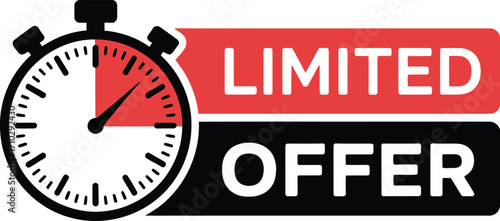 Urgency of limited time offer with stopwatch icon and bold text