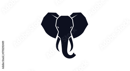 Geometric African Elephant Head Silhouette.
