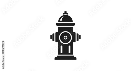 Black silhouette fire hydrant illustration.