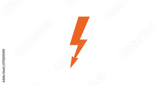 Orange Lightning Bolt Symbol, Warning Sign, Electrical Hazard, Safety Alert, Danger Symbol, High Voltage.