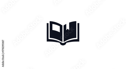 Open Book Icon - Symbol of Knowledge, Education, and Literary Exploration.