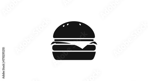 Delicious cheeseburger, juicy patty, sesame bun.