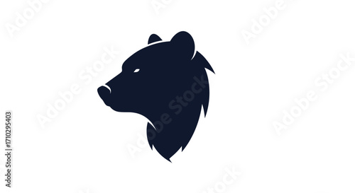 Stylized Bear Head Silhouette Vector Illustration.