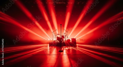 Red Concert Stage Lighting.