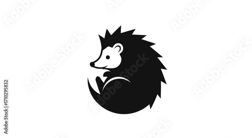 Stylized black hedgehog logo curled into a simple circle.