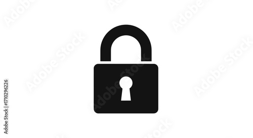 Black padlock icon representing security and protection for sensitive data and information.