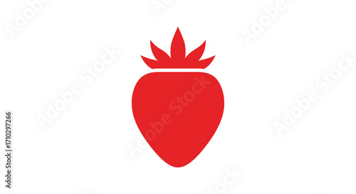 Red Strawberry with Crown Top Graphic Design.