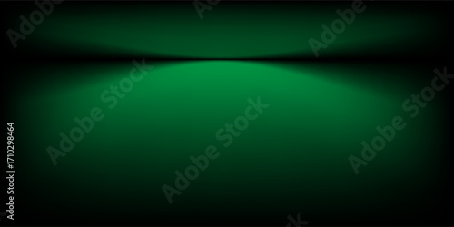 Abstract gradient podium background. Empty green 3D studio background. Clean scene for product presentation mockup template. eps 10