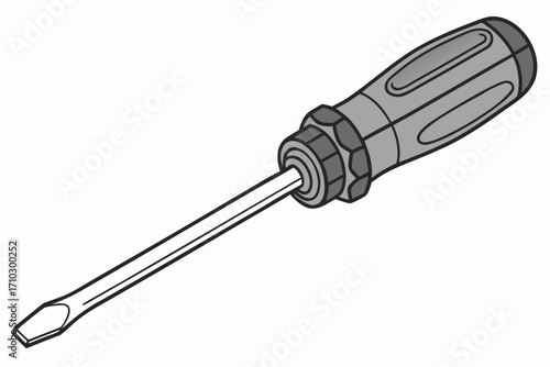 Flathead screwdriver tool illustration isolated on white background