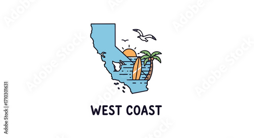 California Dreaming: West Coast Iconography with Palm Trees and Surfboards Galore