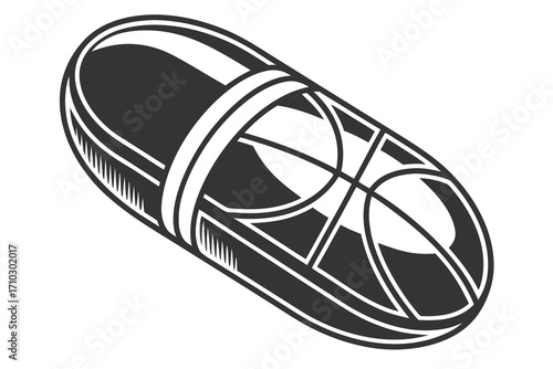 Abstract geometric capsule design with basketball pattern