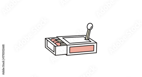 Delicate depiction of matches: a minimalist illustration blending safety and utility