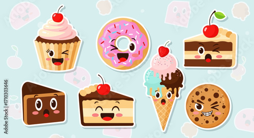 cute cartoon food collection.