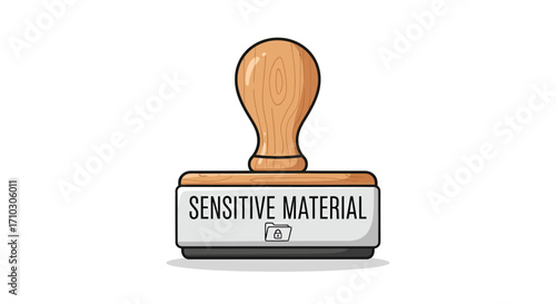 Wooden Stamp Illustrating Confidential Information and Secure Document Handling Procedures