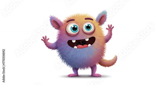 Friendly fluffy monster