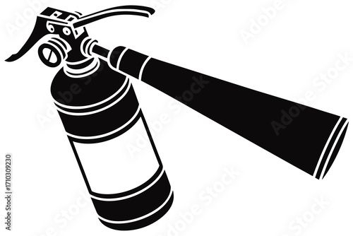 Black and white illustration of a fire extinguisher