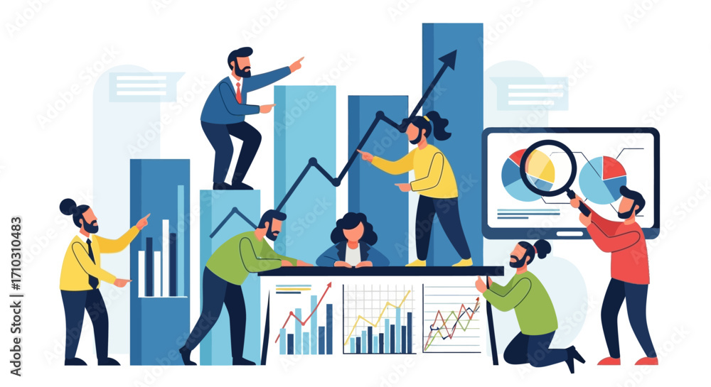 Fototapeta premium Team Collaboration and Data Analysis for Business Growth.