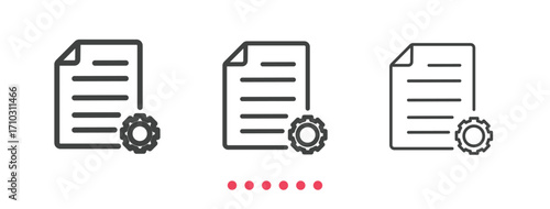 Document icon. Thin line icon vector