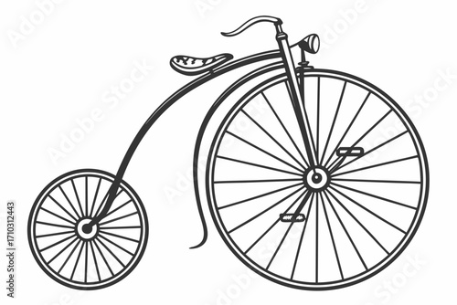 Vintage penny farthing bicycle illustration
