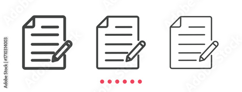 Document icon. Thin line icon vector