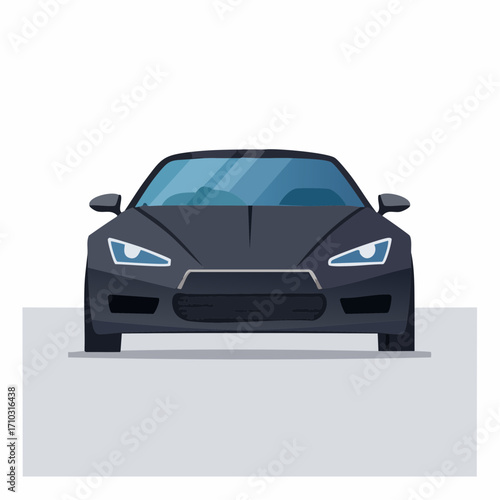 black sedan car isolated on white background