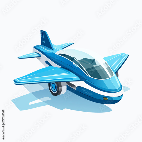 futuristic airplane isolated on white background