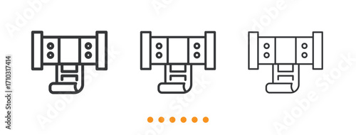 Film Roll icon. Thin line icon vector