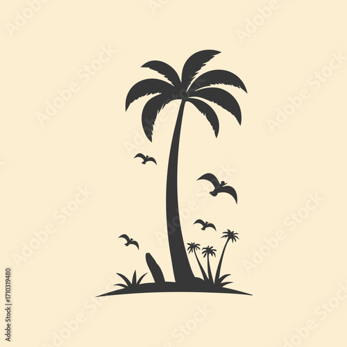 palm trees silhouette tropical 