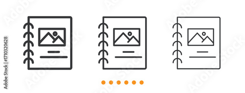 Photo Album icon. Thin line icon vector