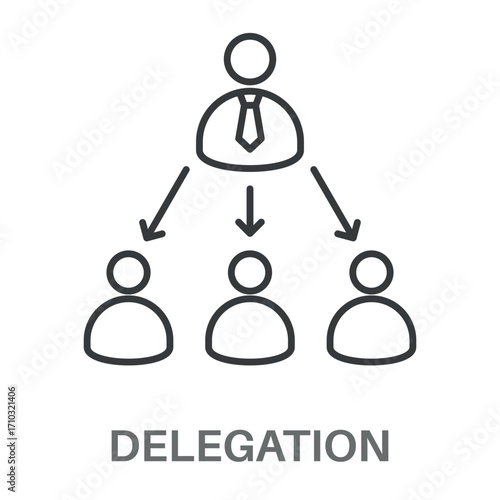 Delegation Outline Color Blue With Orange Concept Simple Style Design Vector