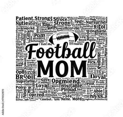Football Mom Word Art