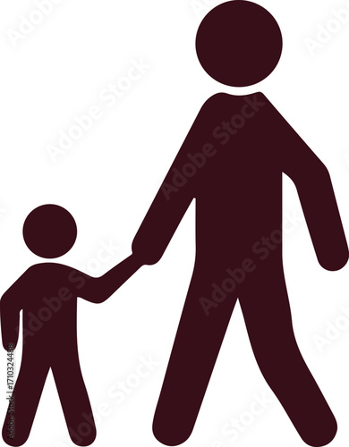 Parent and Child Partnership: A minimalist icon depicts a parent, guiding a child through life's journey with unwavering support. This symbol represents the sacred bond of parenthood and the growth