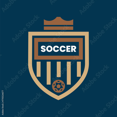 This soccer logo crest is modern and regal