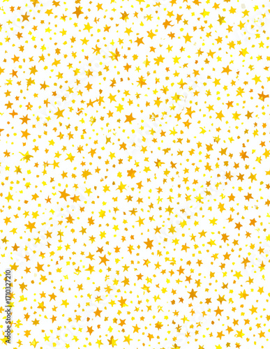 Fondo vectorial sin costuras de estrellas doradas sobre blanco