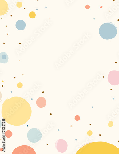 Ilustración vectorial de puntos y círculos pastel