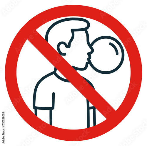 no chewing gum allowed, lesson, class, school, warning, sign, vector