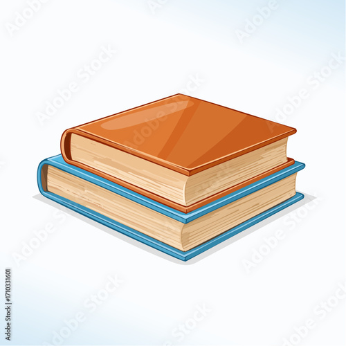 Stack of Books: Brown and Blue Hardcover Volumes