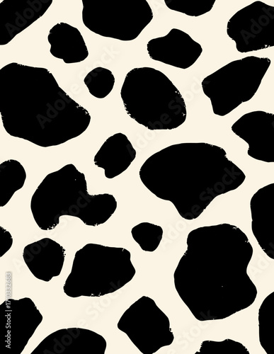 Patrón sin fisuras de estilo vectorial: manchas irregulares en blanco y negro