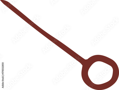 Cute hand drawn line art whimsical illustration of needle pin. Outlined vector clip art