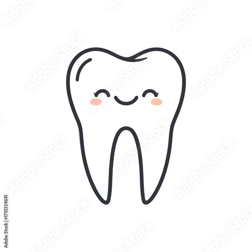 Vector icon of smiling teeth with healthy expression