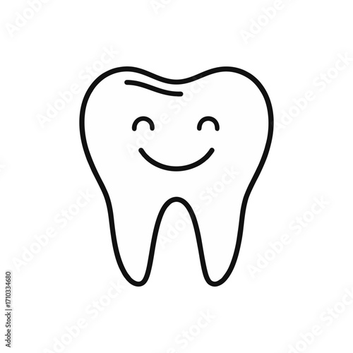 Vector icon of smiling teeth with healthy expression