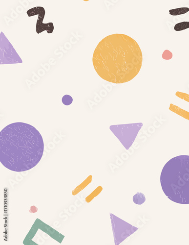 Patrón vectorial simple con formas suaves en tonos pastel